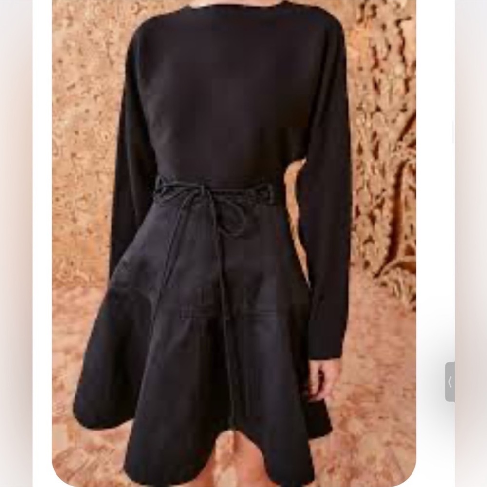 ULLA JOHNSON aremi mini dress in noir Sz 10